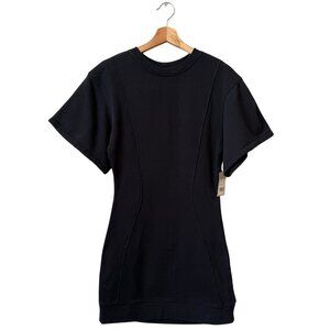 For Days Varsity Sweatshirt Dress Women's Medium Black Sustainable Recycled NWT